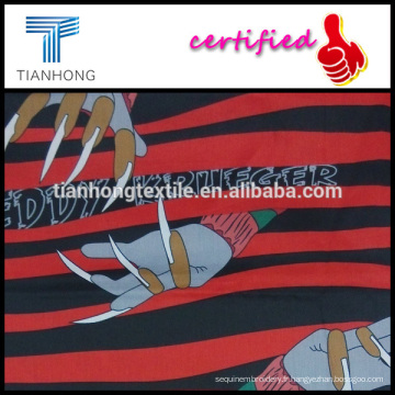 dessin animé personnage freddy krueger imprimé sur sergé de coton d’armure soie tissu cool touchante parfait pour sleepdress